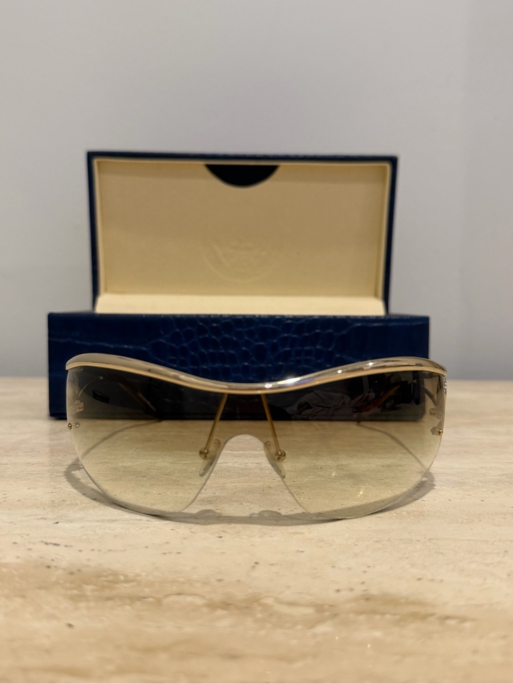 Vintage Emporio Armani Y2K Rimless Shield Sunglasses (NOS)